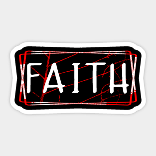 Faith Red White Black Sticker